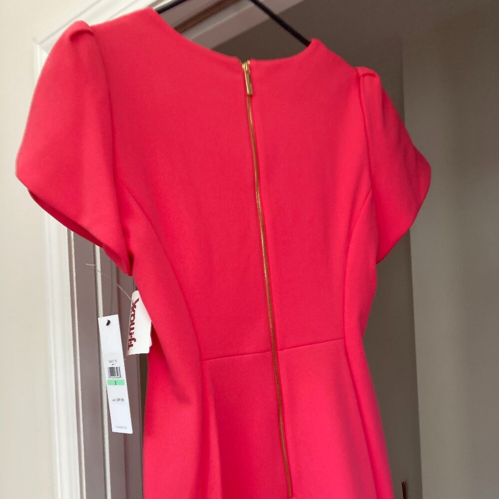 NWT Calvin Klein Tulip-Sleeve Sheath Dress Pink